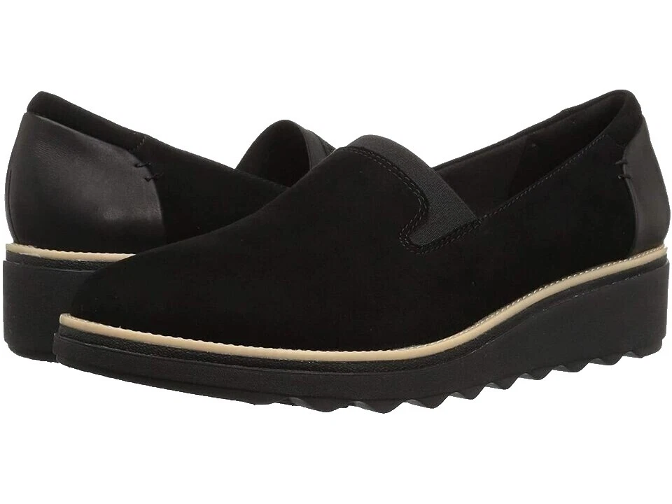 Clarks Wedge Black Heels for Women