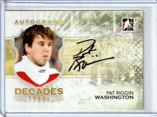 2010-11 ITG Decades 1980s Autographs #APRI Pat Riggin - WASHINGTON - SET BREAK