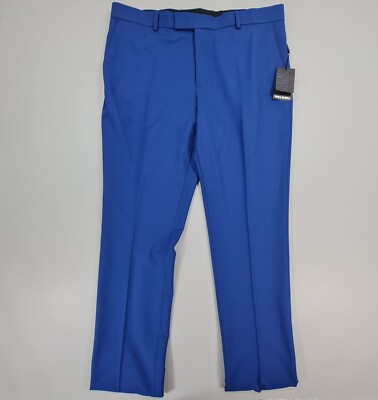 Without Prejudice Mens Perrin Slim Fit Suit Trousers W38 L35 Wool Stretch Pants