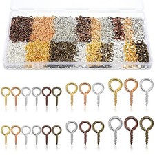 600 Pcs Screw Eye Pins 6 Colors Eye Pins Hooks Small Metal Eyelet Screws Mini