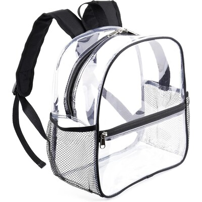 Clear Backpack for Stadium Events 12x6x12 Small Transparent Bag for Women