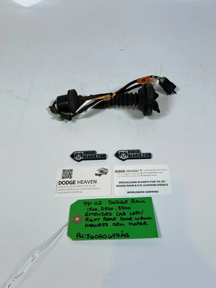 Arnés de cableado de puerta trasera cabina extendida Dodge Ram 1500-3500 1998-2002 OEM 56020697AB Foto 2 de 4