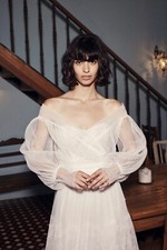 Bridal - long sleeve wrap cover up by Flora