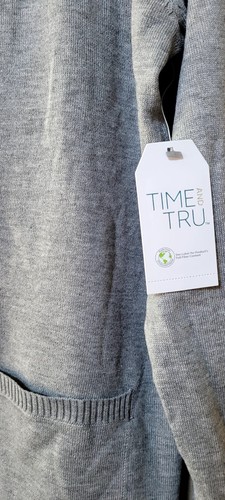 Time and Tru Women's Open Front Cardigan, Size Large 14/16, Women's Sweater - Picture 6 of 9