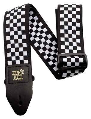 Ernie Ball 4149 Jaquard Gurt Black & White Checkered Tragegurt f. Gitarre & Bass