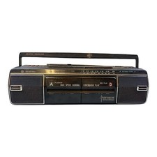 General Electric Boombox Am/fm Tuner Dual Cassette Player Recorder Radio