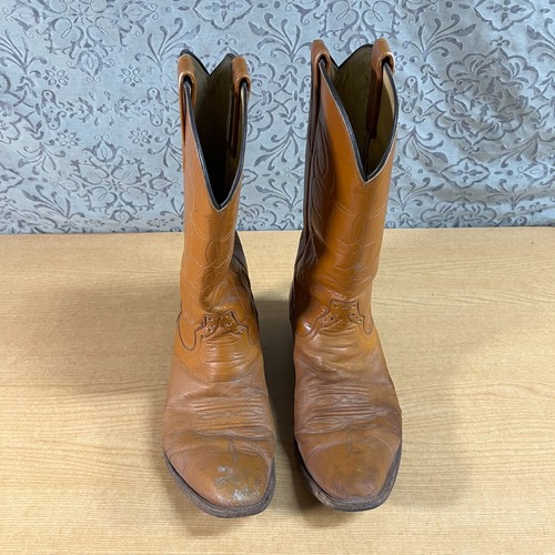 Stivali da cowboy vintage Rios of Mercedes da uomo marrone chiaro taglia 8 stile D 1240D - Foto 2 di 9