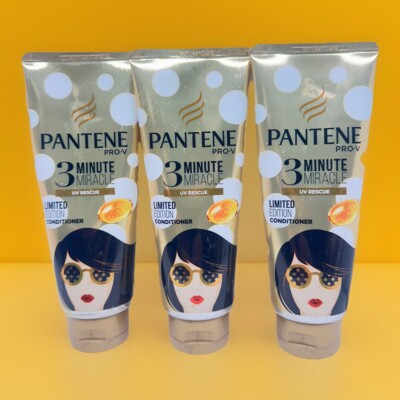 Pantene PRO-V 3 Minute Miracle UV Rescue Limited Ed . Conditioner 6.08 Oz 3 Pcs