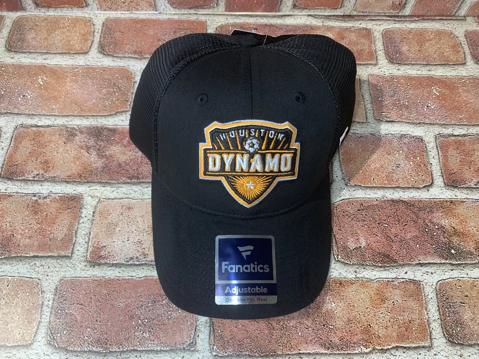 New Mens Fanatics Houston Dynamo Adjustable Hat Black Orange - Image 2 of 4