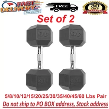 CAP Barbell Rubber-Coated Hex Dumbbells, Set of 2