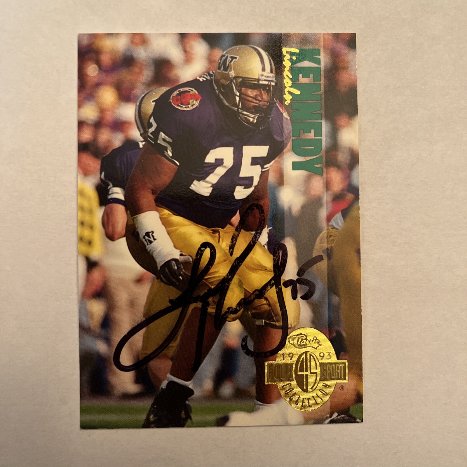 LINCOLN KENNEDY 1993 CLASSIC AUTOGRAPHED SIGNED AUTO FOOTBALL CARD