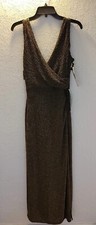 New Blu Sage dress size, 8. Brown Woven With Gold Thread. 