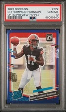 2023 Donruss Dorian Thompson-Robinson Optic Preview Purple #/50 PSA 10
