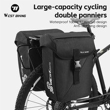 WEST BIKING Bike Double Pannier Set MTB Bicycle Rear Bag Luggage Trunk Bag 32L