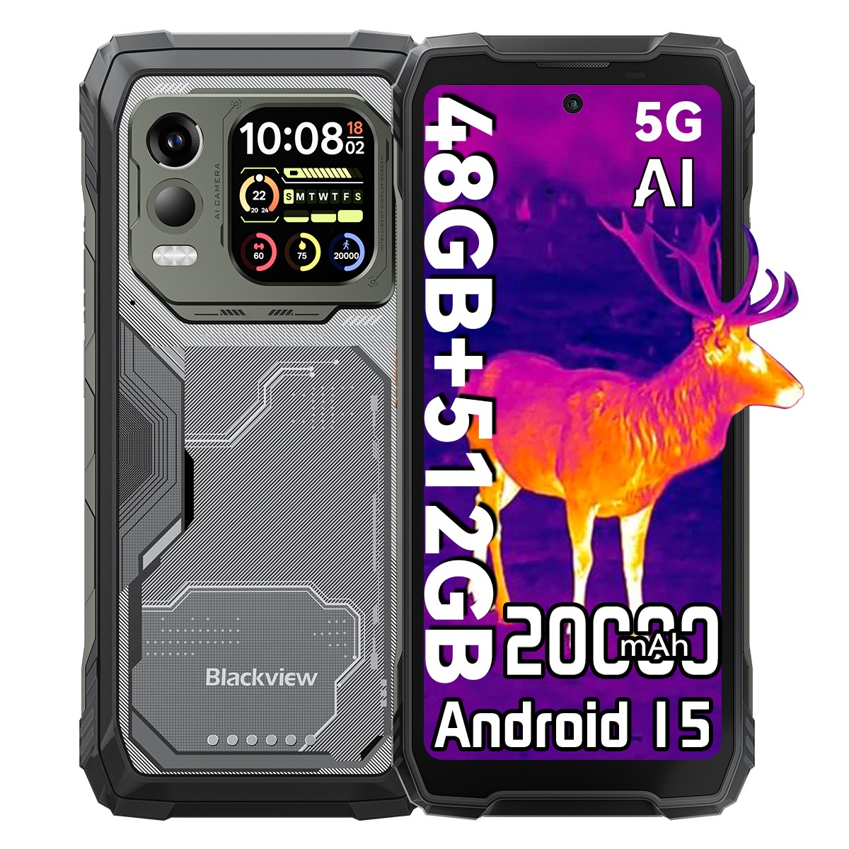 Blackview XPLORE 1 Pro 5G Rugged Smartphone 48GB+512GB 6.78" Thermal Imaging NFC