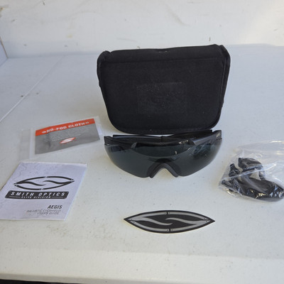 SMITH Optics Aegis APEL Ballistic Glasses Shield Tinted Lenes Black Frame