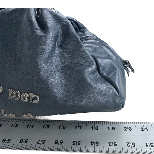 Miss Piggy So Many Men So Little Time Embellished Faux Leather Shoulder Bag Navy - Picture 15 of 20