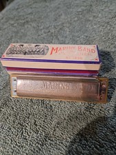 Vintage M. Hohner Marine Band Harmonica Key of C No. 1896 Made In Germany