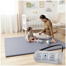 Baby Play Mat, 50 x 50 Inches - Self-Inflating Foldable Foam Play Mat for Babies