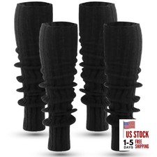 Pairs YK Long Ballet Leg Warmers for 80s Party Dance Sports 2 Black