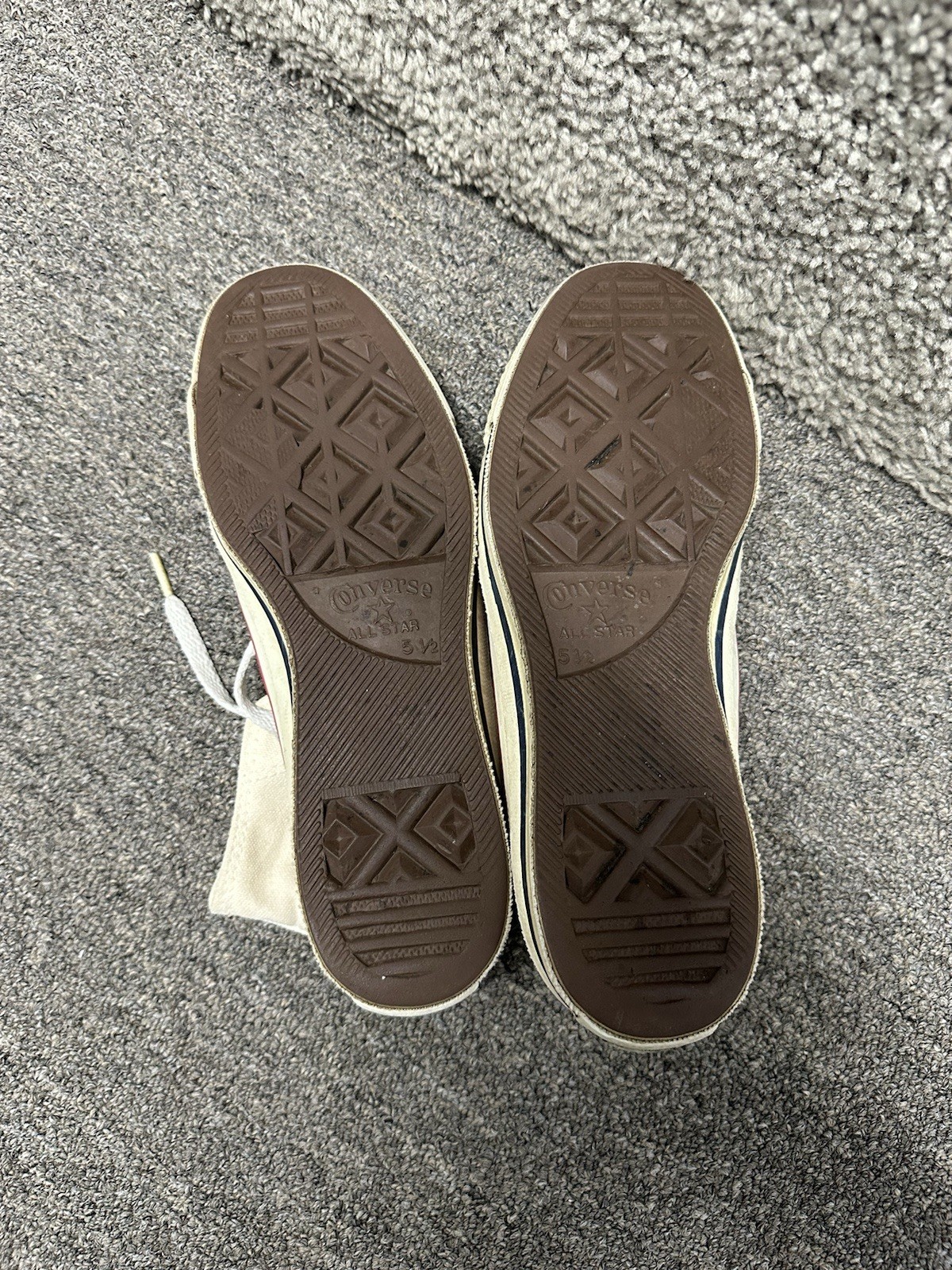 VNTG 80s 90 Made In USA Converse Chuck Taylor All Star White High Tops Men's 5.5 thumbnail 7