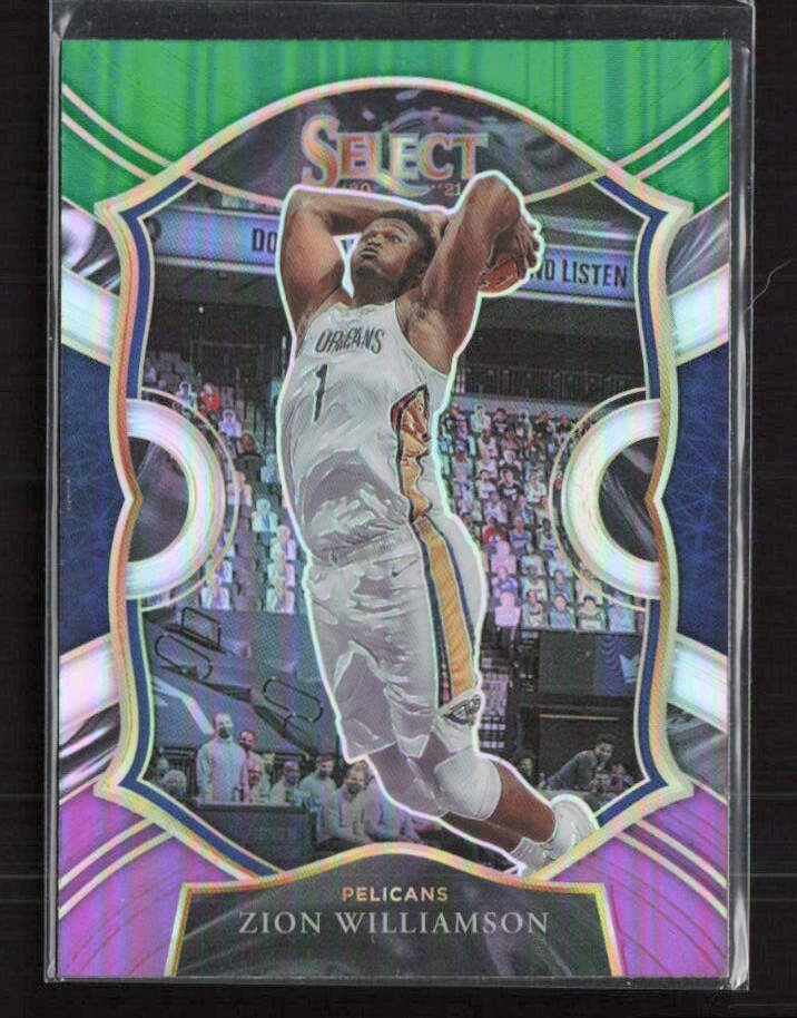 2020-21 Panini Select #1 Zion Williamson Green White Purple Pelicans (C)
