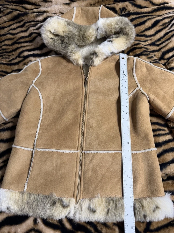 Maurices куртка SZ M гепард желтовато-коричневый замши кожи искусственного меха с подкладкой - Изображение 4 из 4