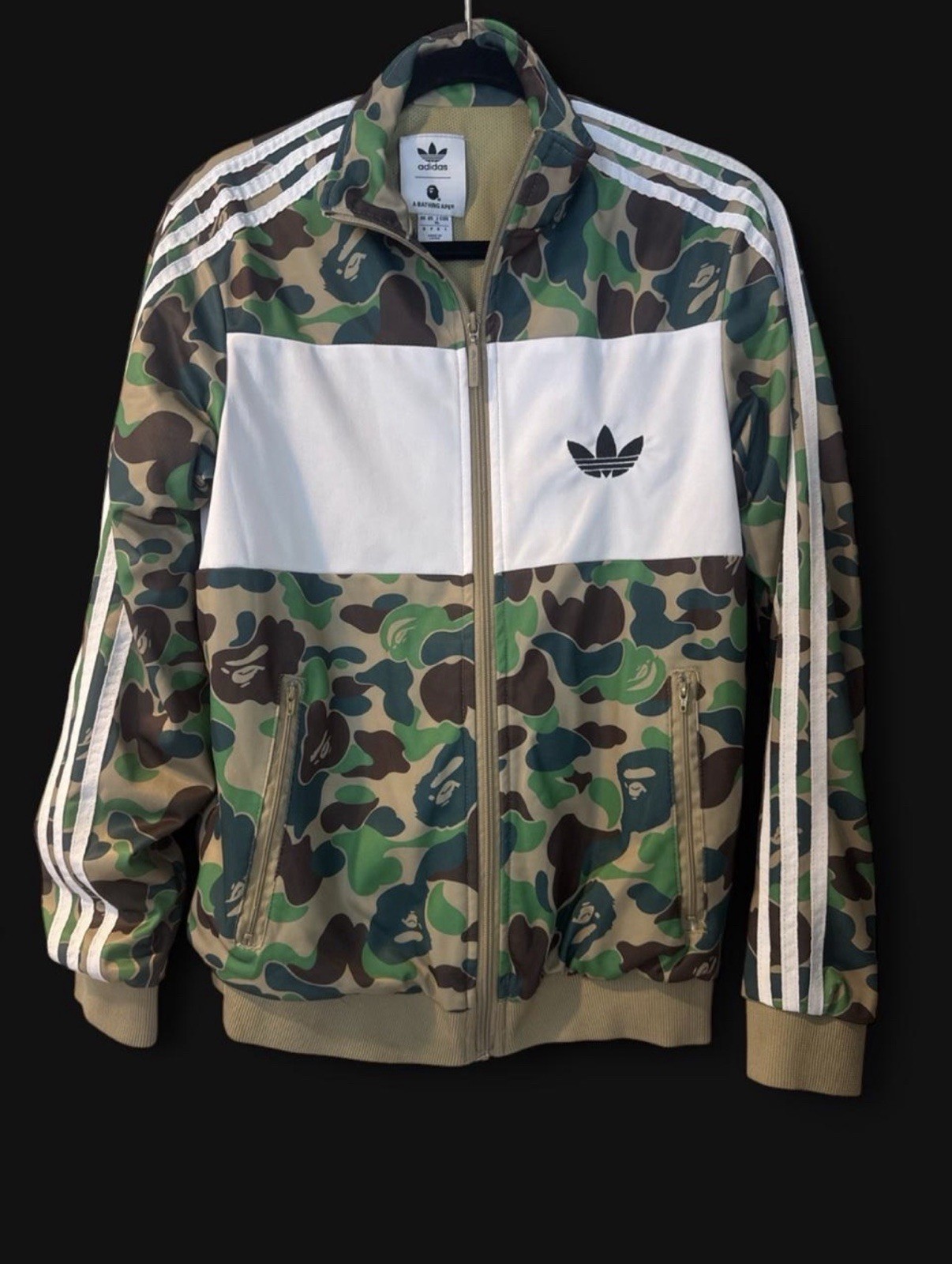 Adidas ABC x BAPE  Camo Track Jacket Full Zip youth XL Green White