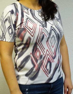 T-Shirt weiß Gr. S IMAGINI Damen Kurzarm-Shirt mit Druck & Verzierung 8.9031