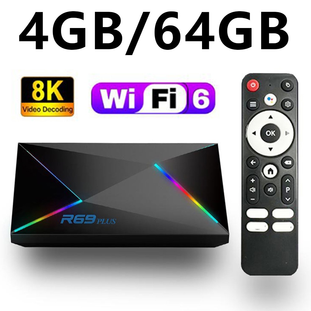 8k Hdmi Android 14.0 Tv Box Smart Stream Wifi 6 Quad Core 4g+64g