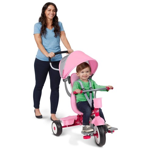 Radio Flyer Adjustable Toddlers Kids Trike Pink 4-in-1 Stroll Canopy - Picture 16 of 24