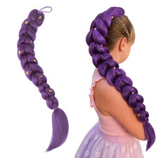 22-Inch Purple Braided Synthetic Ponytail - Easy Tie-On Hair Extension