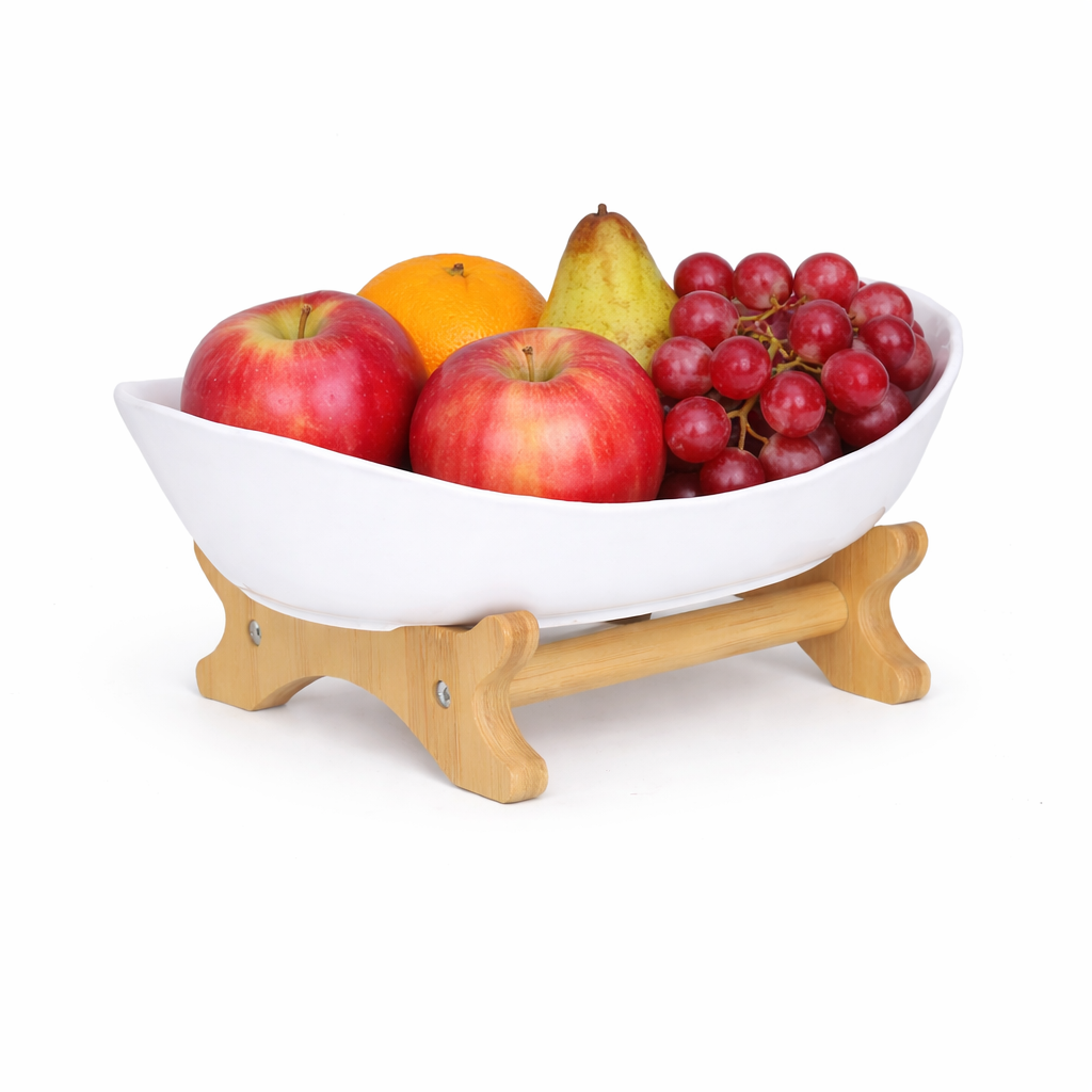 Fruit Bowl 1-Tier White Fruit Basket Serving Platters For Parties Serving Bowls