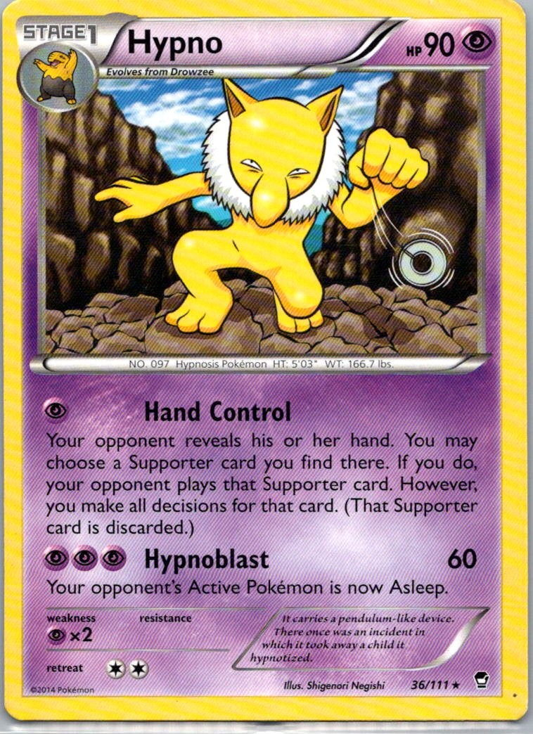 Pokemon TCG Hypno 36/111 Furious Fists NM