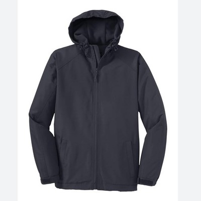 Port Authority Mens Hooded Charger Jacket Lined Small Black Coat