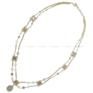 Authentic CHANEL Long Chain Coco Mark Square Random champagne gold Gold plated/Colored...