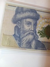 SLING'S??TEST NOTE De La Rue Giori - 1 Unit - Opti-Nota Gutenberg - GIOR-214 UNC