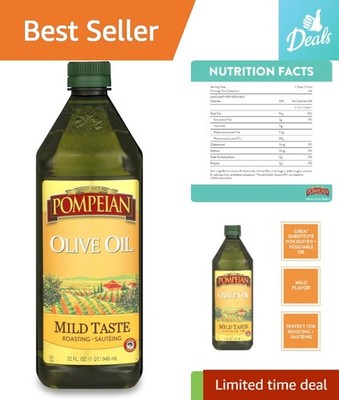 Versatile 32 Fl Oz Mild Taste Olive Oil - Ideal for Cooking, Roasting & Sautéing
