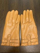 VINTAGE LADIES YELLOW VINYL GLOVES SMALL
