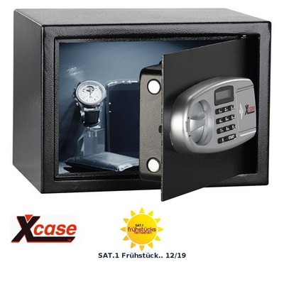 Xcase Safe: Stahlsafe mit digitalem Code-Schloss und LCD-Display, 16 Liter