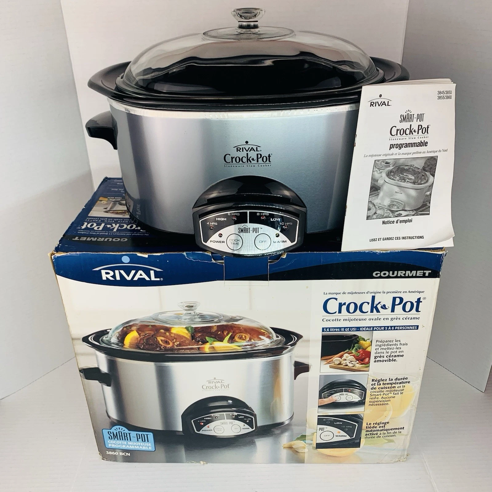 Rival 3860 6Qt Oval Stainless Crock Pot Slow Cooker Smart Pot Programmable Works
Opens in a new wind