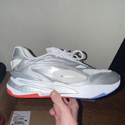 PUMA BMW MMS Men s Low Top Lace Up Athletic Sneakers Silver/White/Red/Blue