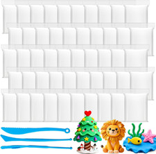 50 Pack White Air Dry Foam Clay,Soft Molding Lightweight Clays with 3 Pcs Sculpt