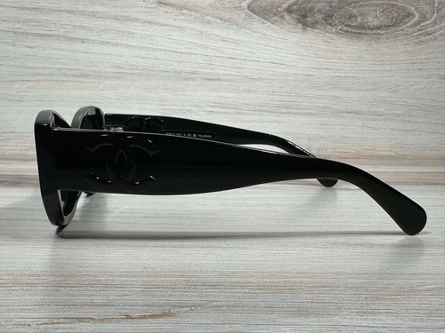 Chanel 5493 Polarized Black Rectangle Sunglasses - Ships Now! - Picture 4 of 6