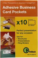 Pelltech 60x95mm Open Side Business Card Pocket Pack of 10 1 1