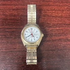 Vintage Bulova Accutron Railroad Approved Quartz Watch Gold Tone Swiss Made