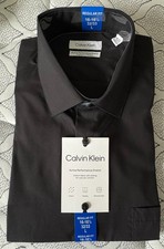 Calvin Klein Men's Active Performance Stretch Shirt, Black, L 16-16.5, 32/33 NWT