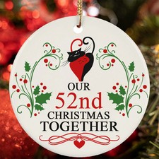 Our 52nd Christmas Together Ornament Funny Cat Couple 52 Year Anniversary Gift