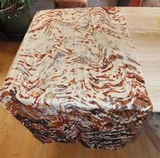 Unbranded oblong scarf wrap; abstract; rayon? multicolor on cream; 80 x 28