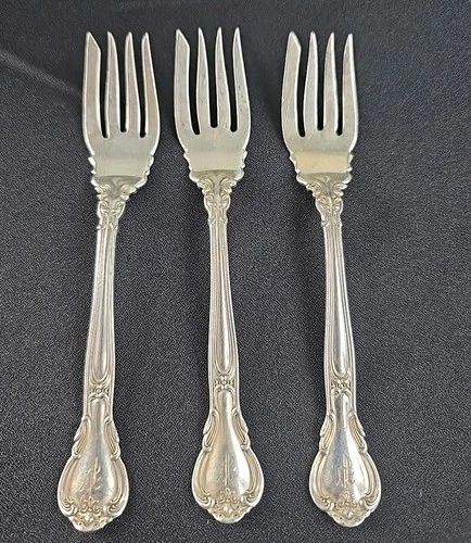 Lot of 3 Gorham Chantilly 1895 Sterling Silver Fish Pastry Salad Forks 5 3/4”
